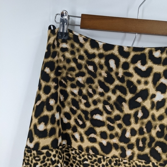 NWT CALVIN KLEIN Leopard Asymmetrical Skirt - Picture 2 of 5